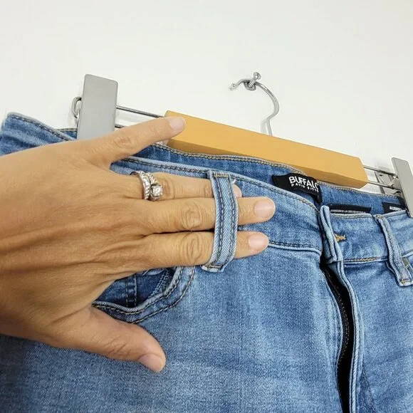 Buffalo David Bitton Blue Cotton Blend High-Rise Slim Fit Stretch Jean Size 10 - Picture 5 of 16